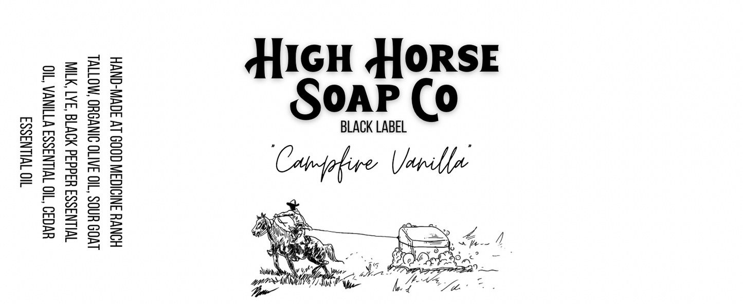 High Horse Soap Co Black Label Campfire Vanilla